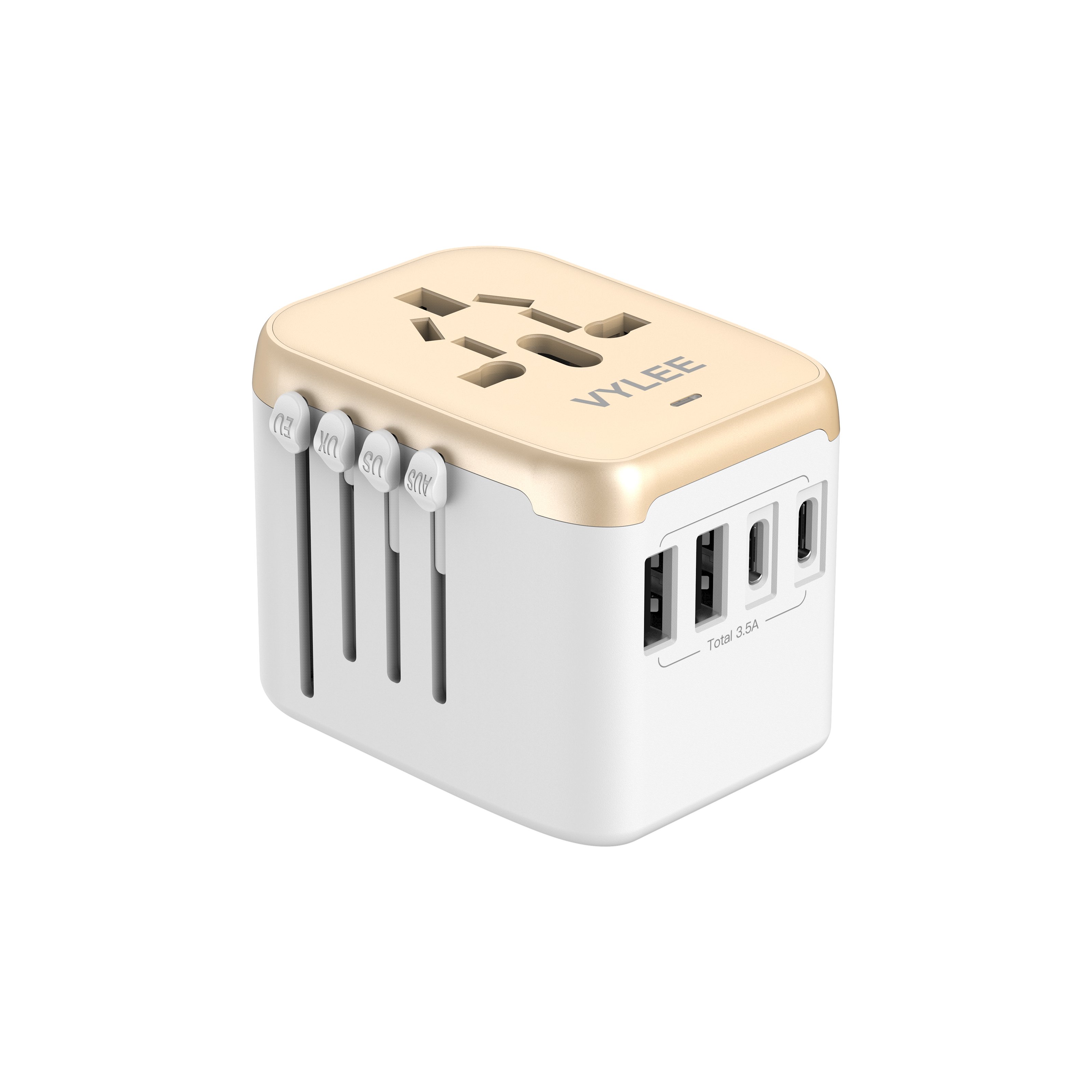 2C2A USB Charger (White + Champagne Gold)